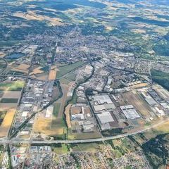 Flugwegposition um 12:18:53: Aufgenommen in der Nähe von Karlsruhe, Deutschland in 1650 Meter